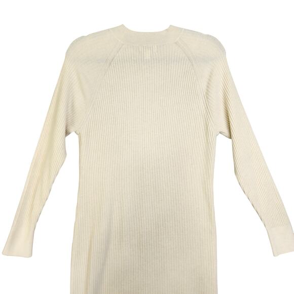 The Drop Womens Renata Rib Midi Dress Size Medium Cream Ribbed Sweater Dress - Picture 7 of 9